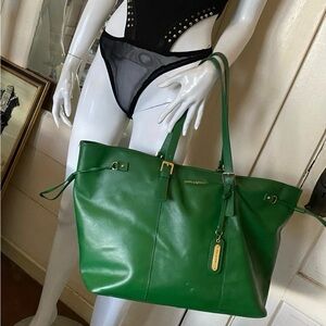 CYNTHIA ROWLEY green leather tote